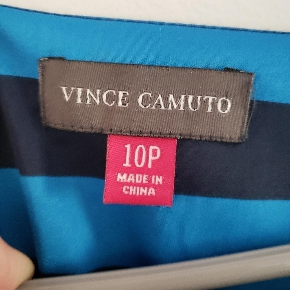 Vince Camuto Blue Stripe Dress Size 10 - Picture 6 of 7